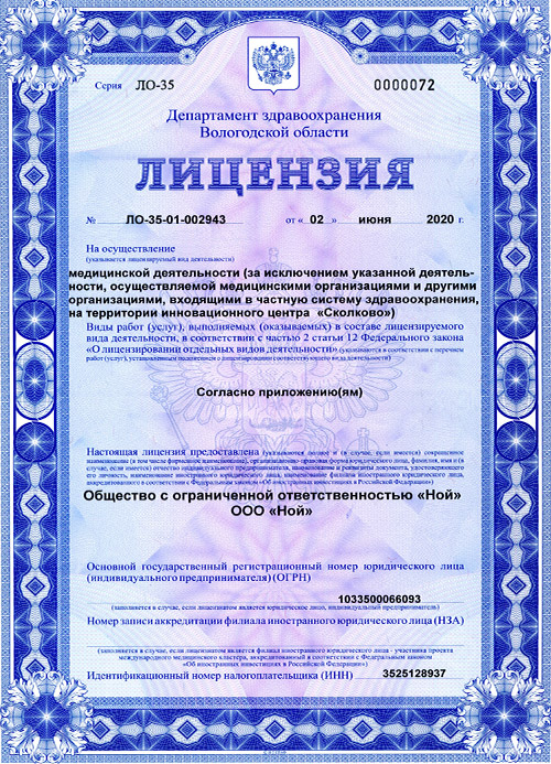 Лицензия Лист 1